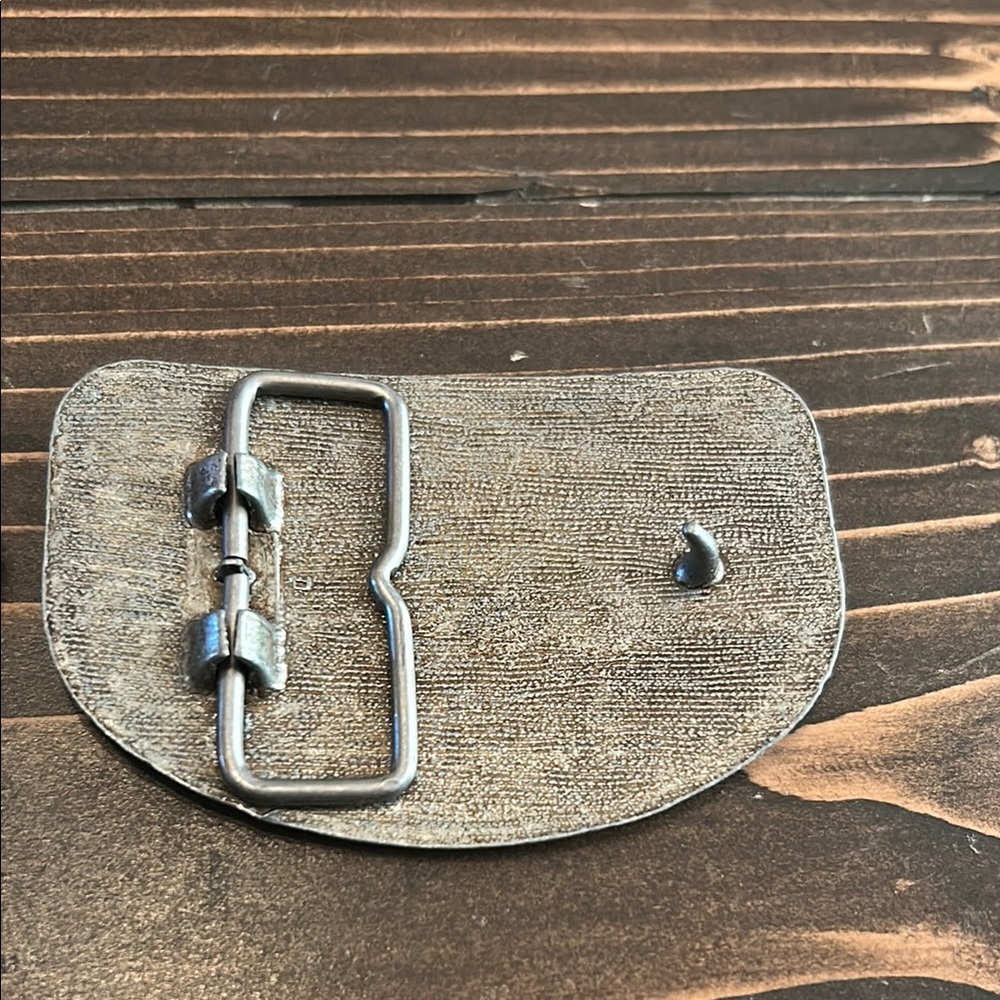 Vintage Belt Buckle Set with Abalone and Silver Tones - Picture 7 of 9